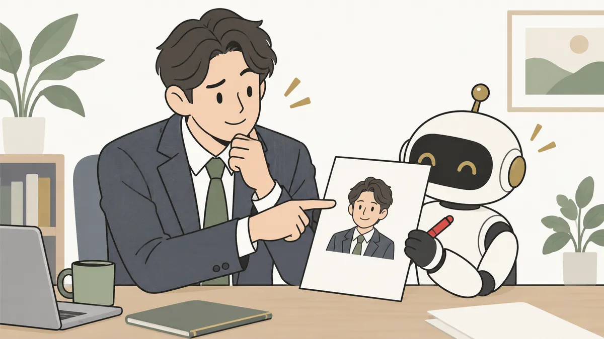 社長が自分のために書かれた下書きを読むと、その中に自分自身が第三者のように描かれていて、苦笑いしている様子